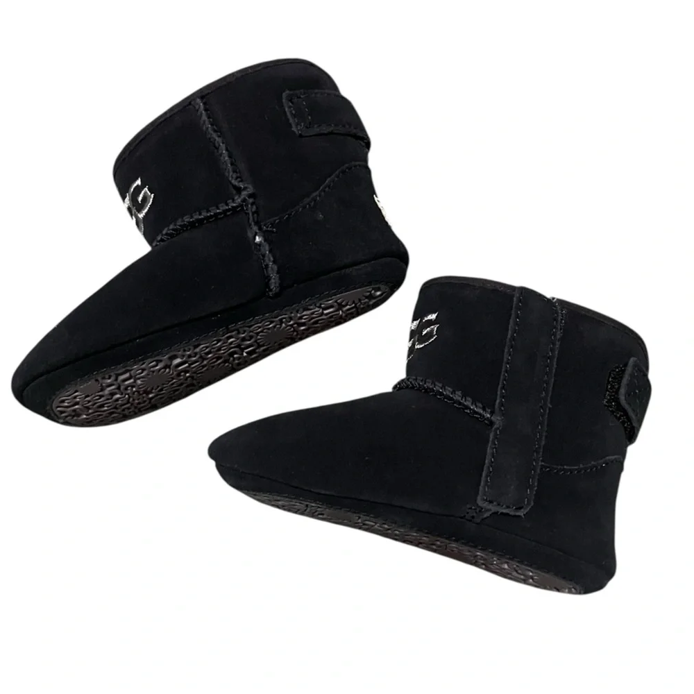 Ugg‎ Jessie Crib Toddler Toasty Warm Sheepskin Winter Boots Black Size 0/1